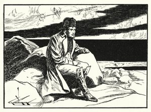 Napoleon på Sankt Helena (litografi) af Thomas Heath Robinson
