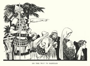 På vej til Babylon (litografi) af Thomas Heath Robinson