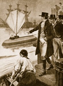 Robert Fulton i Frankrig viser sin ubåd 