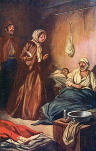 "Hun ville tale med den ene og den anden" (farvelitografi)