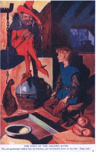 Kongen af den gyldne flod (farvelitografi) af Thomas Heath Robinson