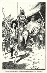 "Mahdi og hans tilhængere var fantastiske krigere" (litografi) af Thomas Heath Robinson