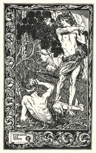 Theseus og Sinis (litografi) af Thomas Heath Robinson