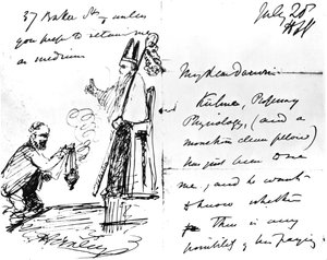 Et brev fra Thomas Henry Huxley til Charles Darwin, med en skitse af Darwin som biskop eller helgen, 20. juli 1868 af Thomas Henry Huxley