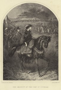 Hendes Majestæt Dronning Victoria i lejren ved Chobham af Thomas Henry Nicholson