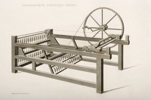 Spinning Jenny, opfundet af James Hargreaves i 1764, 1835 af Thomas Henry Nicholson