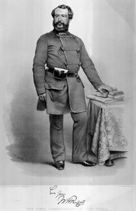 Portræt af W.H. Russell (1820-1907) The Times Correspondent in the Crimea, med en faksimile af sin autograf, udgivet i 1855
