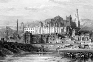 Stor moské og inkvisitionens fangehul, Cordoba, Spanien, 1800-tallet.