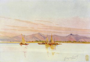 I nærheden af Canton, fiskerbåde på Pearl River af Thomas Hodgson Liddell