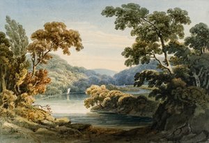 On the River Neath (akvarel og blyant på papir)