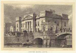 Custom House, Leith (gravering) af Thomas Hosmer (after) Shepherd