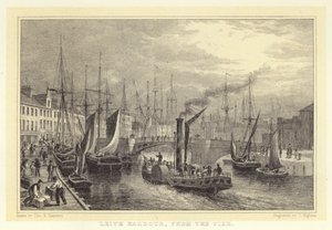Leith Harbour, fra molen (gravering)