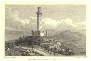 Nelsons monument, Calton Hill (gravering)