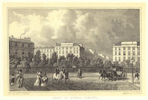 En del af Royal Circus (gravering) af Thomas Hosmer (after) Shepherd