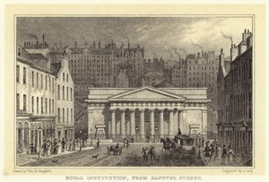 Royal Institution, fra Hanover Street (gravering) af Thomas Hosmer (after) Shepherd