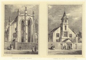 Trinity College Church; Chapel of Ease, St. Cuthberts (gravering) af Thomas Hosmer (after) Shepherd