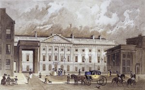 Et nutidigt gravering af den nye Royal Mint, ca. 1830 (håndkoloreret gravering) af Thomas Hosmer Shepherd