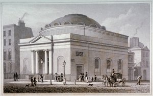 Albion Chapel, London, c1827. af Thomas Hosmer Shepherd