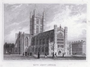 Bath Abbey Church (gravering) af Thomas Hosmer Shepherd