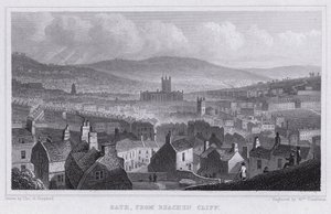 Bath, fra Beachen Cliff (gravering) af Thomas Hosmer Shepherd