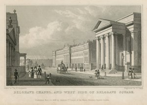 Belgrave Chapel og vestsiden af Belgrave Square af Thomas Hosmer Shepherd