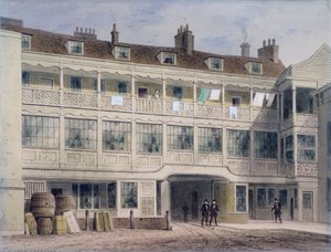 Belle Sauvage Yard, Ludgate Hill, London, c1850 af Thomas Hosmer Shepherd