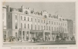 Bygninger på østsiden af Regent Street, London af Thomas Hosmer Shepherd