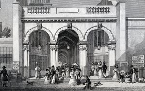 Burlington Arcade, Picadilly, graveret af William Tombleson, 1828 af Thomas Hosmer Shepherd
