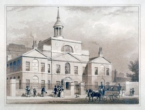 City of London Lying-In Hospital, City Road, Finsbury, London, c1827. af Thomas Hosmer Shepherd
