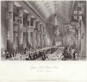 Egyptian Hall i Mansion House under Wilson-banketten af Thomas Hosmer Shepherd