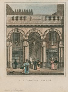 Udvendig udsigt over Burlington Arcade af Thomas Hosmer Shepherd
