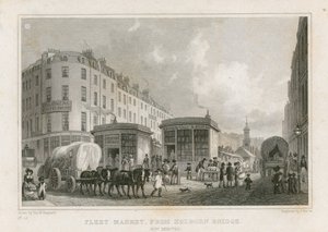 Fleet Market fra Holborn Bridge (nu fjernet) af Thomas Hosmer Shepherd