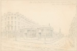 Fleet Market fra Holborn Bridge (nu fjernet) af Thomas Hosmer Shepherd