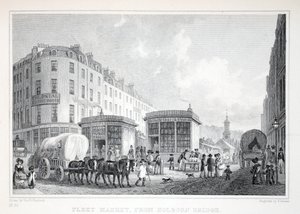 Fleet Street, set fra Holborn Bridge, fra puben "London and it