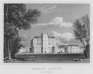Gordon Castle, Banffshire (gravering) af Thomas Hosmer Shepherd