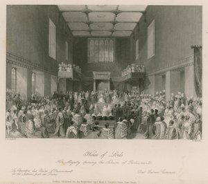 Hendes Majestæt åbnede parlamentets session i House of Lords af Thomas Hosmer Shepherd