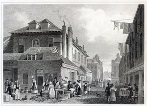 Hungerford Market, Strand, graveret af Thomas Barber, 1830 af Thomas Hosmer Shepherd