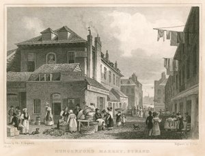 Hungerford Market, nær York Buildings, The Strand, London af Thomas Hosmer Shepherd
