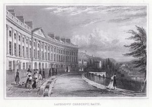 Lansdown Crescent, Bath (gravering) af Thomas Hosmer Shepherd