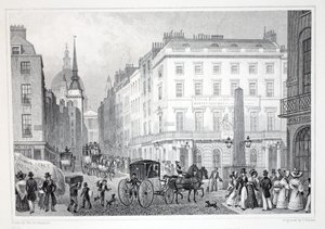 Ludgate Hill, set fra Fleet Street, fra puben "London and it
