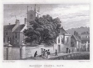 Maudlin Chapel, Bath (gravering) af Thomas Hosmer Shepherd