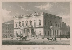 New United Service Club House, London af Thomas Hosmer Shepherd