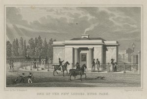 En af de nye hytter, Hyde Park, London af Thomas Hosmer Shepherd