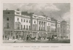 En del af vestsiden af Regent Street, London af Thomas Hosmer Shepherd