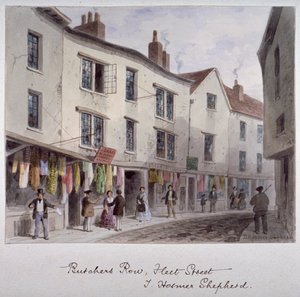 Sandsynligvis en udsigt over Holywell Street, Westminster, London, c1850 af Thomas Hosmer Shepherd