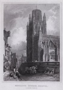 Redcliffe Church, Bristol, ser mod nord (gravering) af Thomas Hosmer Shepherd