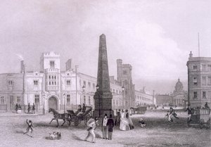 Skole for svagelige blinde og Bethlehem Hospital, c1851-55. af Thomas Hosmer Shepherd