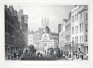 St Martin Outwich, Bishopsgate Street, fra London og dets omgivelser i pubben fra det nittende århundrede. Jones und Co., 1827-1829 af Thomas Hosmer Shepherd
