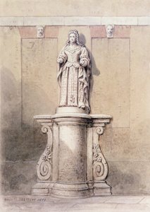 Statue af Queen Anne ved East End af Queen Square, 1851 af Thomas Hosmer Shepherd