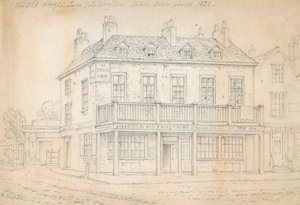 The Angel Inn, Islington (blæk på papir) af Thomas Hosmer Shepherd